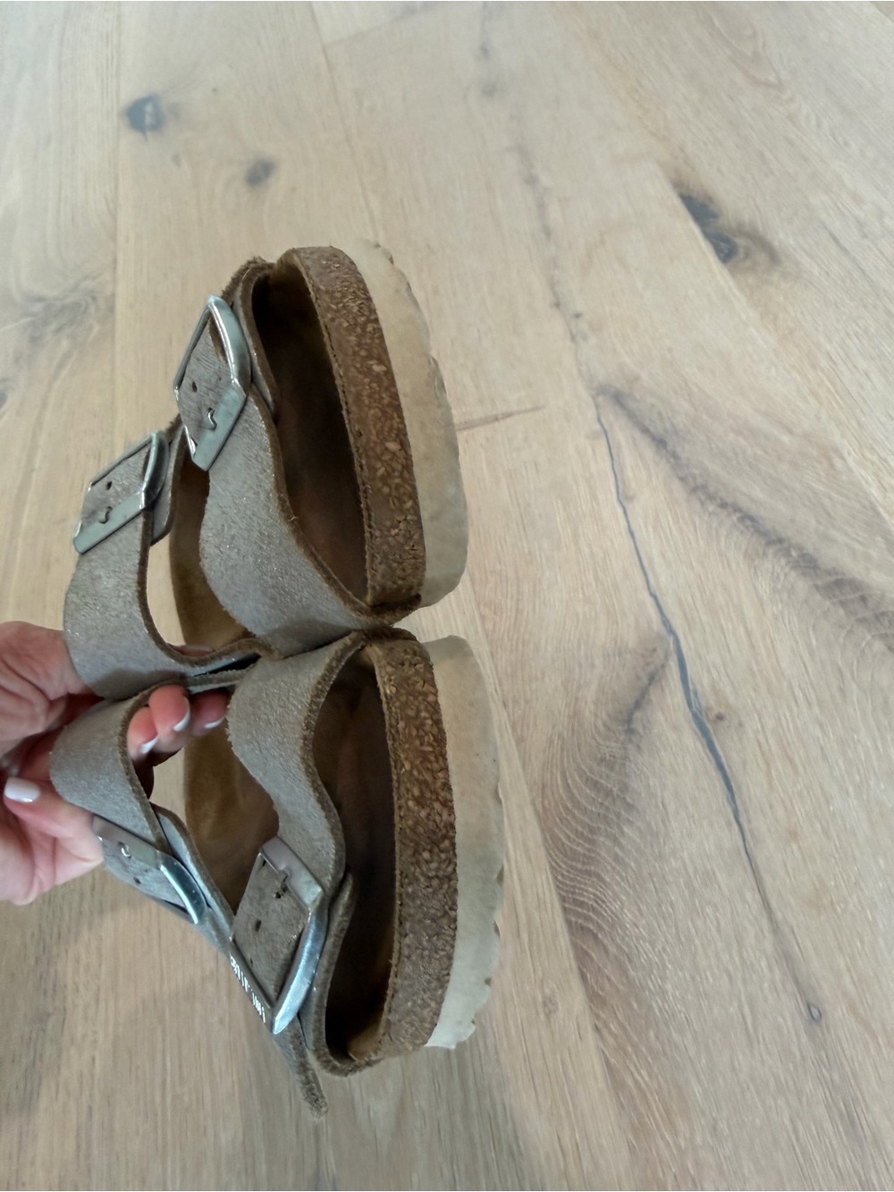 Birkenstock Silver Glitter Arizona Sandals - Picture 8 of 8